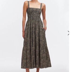 NWT Madewell Dress Smocked Drop-Waist Maxi Dress 4